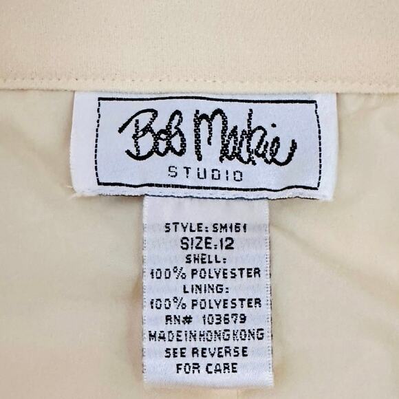 Vintage Bob Mackie Studio Butter Yellow Pants Size 12 High Waist Trousers Lined - Picture 5 of 8